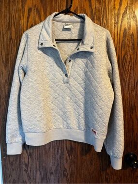 Marmot Light Gray Quilted Pullover with Logo Tag